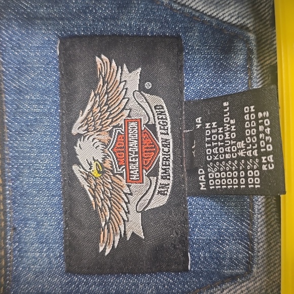 Harley-Davidson Vintage Men's Blue Denim Vest Size XL. - Picture 5 of 8